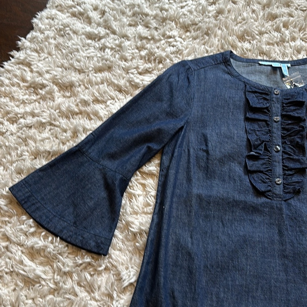 Draper James Denim Ruffle Dress